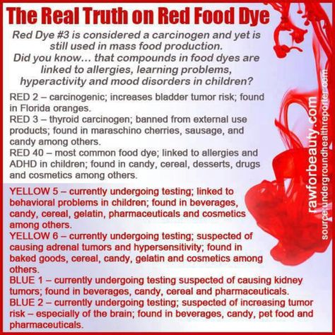 Truth about Red Dye  other problem food coloring agents. *often Red is made from cochineal insects, and often provokes severe allergic reactions. Dye Free Foods, Red Dye 40, Red Food Dye, How To Make Red, Red Dye, Artificial Food, Coloring Images, Toxic Foods, Food Dye