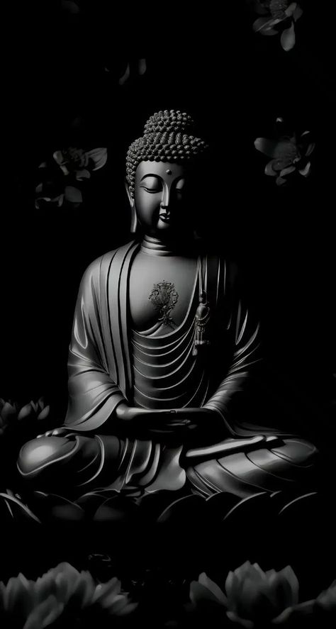 Buddha Painting Black, Black Wallpaper Hd 1080p, Buddha Image Wallpaper Hd, Buddha Wallpapers, Buda Wallpaper, Buddha Wallpaper Iphone, Buddha Quotes Life, Spirit Tattoo, Buddha Art Drawing