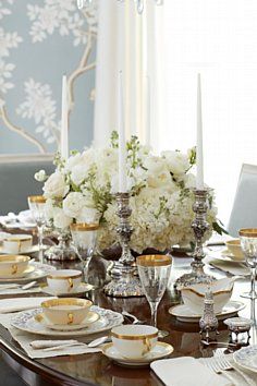 Dine By Design | Home Design & Decor Southern Style Decor, Gracie Wallpaper, Glam Pad, Dining Room Makeover, Antique Sideboard, Table Setting Decor, Beautiful Dining Rooms, A Beautiful Life, Elegant Table Settings