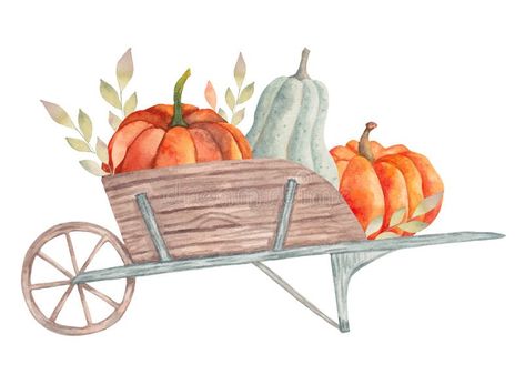 Wooden cart with pumpkins and leaves.Autumn composition.Decoration of seasonal holidays and Thanksgiving. Harvest royalty free stock photos Vintage Wheelbarrow, Autumn Composition, Pumpkin Coloring, Pumpkins And Leaves, Wooden Cart, Pumpkin Leaves, Leaves Autumn, Pumpkin Colors, Halloween Clipart