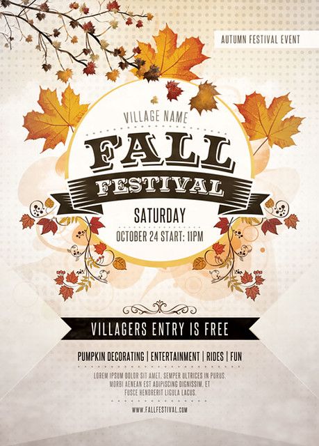 Fall Festival Flyer Template | You can DOWNLOAD the PSD file… | Flickr Festival Flyer Design, Fall Festival Flyer, Fall Invitations, Free Psd Flyer Templates, Autumn Invitations, Flyer Free, Free Psd Flyer, Festival Flyer, Halloween Flyer