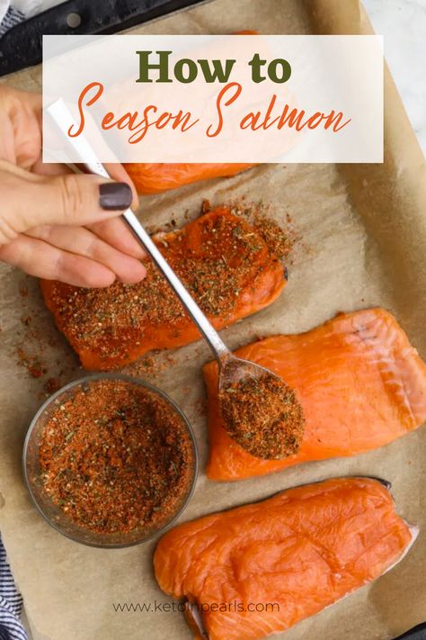 How to Season Salmon: Master the art of seasoning with our simple yet sensational tips. Elevate your salmon to perfection and delight your taste buds. Discover the secrets of flavor with us! Salmon Seasoning Recipe Baked, Spices For Salmon, Seasoning For Salmon, Best Seasoning For Salmon, Salmon Seasoning Recipe, Seasoning Salmon Baked, Simple Salmon Seasoning, Fresh Salmon Patties, Lemon Dill Salmon