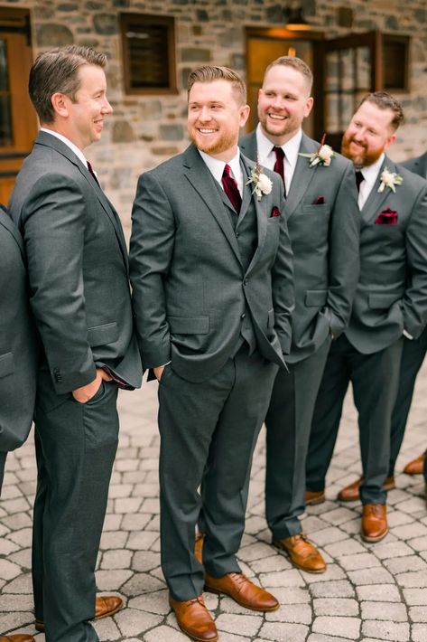 Dark Grey Suits For Men Wedding, Charcoal Suit Brown Shoes, Charcoal Groomsmen Suits, Dark Grey Groomsmen Suits, Charcoal Grey Suit Wedding, Charcoal Groomsmen, Grey Suit Blue Tie, Dark Grey Groomsmen, Grey Suit Brown Shoes