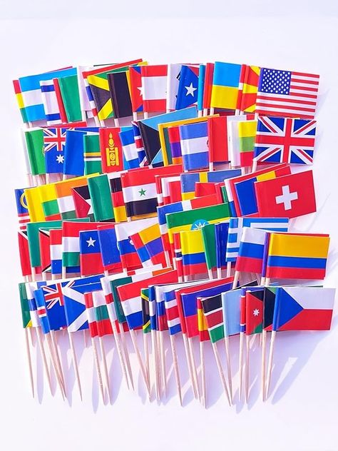 International Party Decorations, International Party Theme, Country Cupcakes, Racial Harmony, United Nations Flag, Cultural Appreciation, International Party, World Flags, International Flags