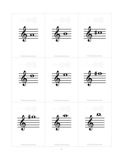 Treble Clef Flashcards for Violin - Horsehair Music Couple Test, Piano Classes, Free Printable Sewing Patterns, Printable Sewing Patterns, Teacher Friends, Treble Clef, The Staff, Horse Hair, Student Learning