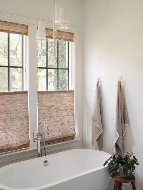 Design and Shop Woven Wood Shades | Everhem Bathroom Window Coverings, Coastal Windows, Bathroom Shades, Farmhouse Window Treatments, Bath Window, Lauren Lane, Koti Diy, Bathroom Window Treatments, Bathroom Blinds