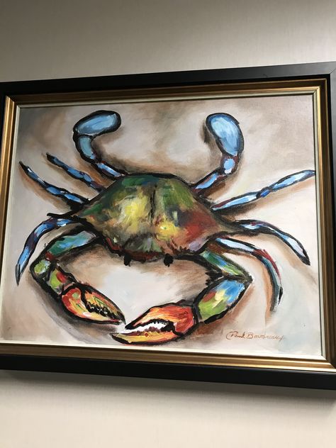 Crab Painting Acrylics, Blue Crabs Art, Alligator Art, Alligators Art, Crab Painting, Canvas Art Painting Abstract, Sea Creatures Art, Crab Art, Nautical Painting