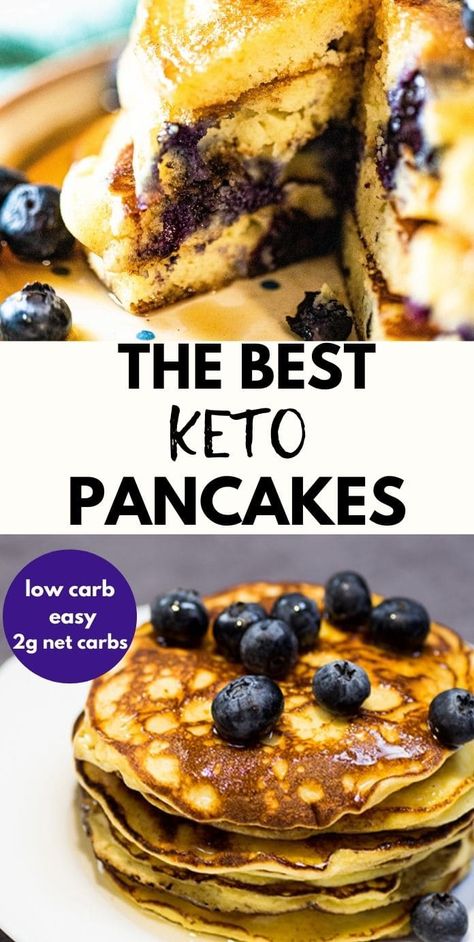 These keto pancakes with coconut flour are super fluffy and easy to make. Enjoy a stalk of low carb pancakes that are grain-free and have only 2 grams of net carbs each. Top the best keto pancakes with butter and sugar-free syrup for a perfect breakfast treat. Pancakes With Coconut Flour, Keto Pancakes Coconut Flour, Pancakes Low Carb, Best Keto Pancakes, Desayuno Keto, Coconut Flour Pancakes, Low Carb Pancakes, Postre Keto, Keto Pancakes