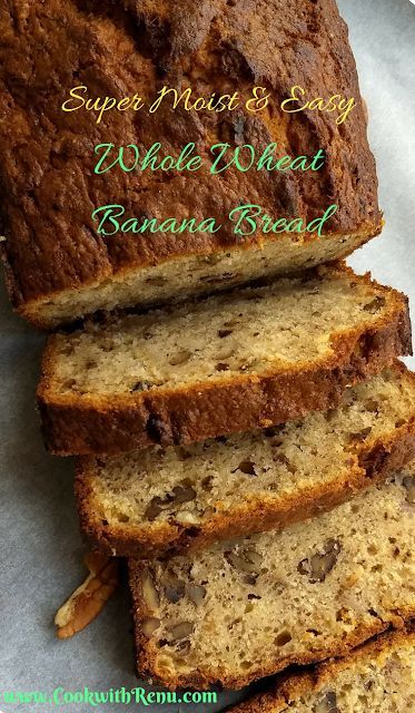 Whole Wheat Banana Bread|Cake is super moist bread and is made very easily without any special equipment or mixer. Just combine the dry and wet ingredients and you are done. Try this healthy Banana Bread for Breakfast or enjoy it as a dessert. Wheat Banana Bread Recipe, Moist Bread, Bread For Breakfast, Whole Wheat Banana Bread, Banana Bread Cake, Banana Splits, Flours Banana Bread, Wheat Recipes, Healthy Banana