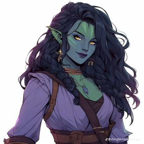 Verdan Dnd, Dnd Pirate Character Design, Green Tiefling, Female Half Orc, Pirate Illustration, Sci Fi Character Art, Fantasy Portraits, Dungeons And Dragons Characters, Dnd Art