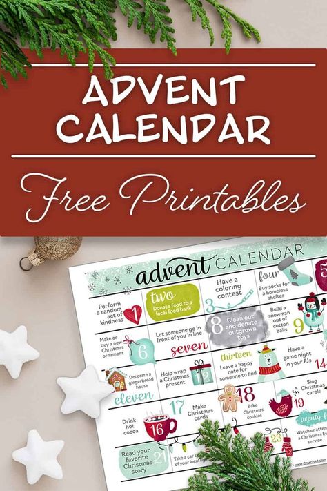 Image of a children's advent calendar printout Advent For Families, Catholic Advent Activities For Kids Free Printable, Advent Countdown Ideas, Advent Activity Ideas, Religious Advent Calendar, Free Printable Advent Calendar, Advent Themes, Ccd Crafts, Advent Calendar Free