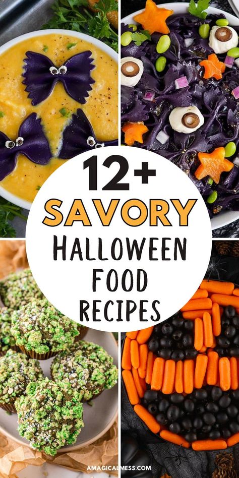 Looking for savory Halloween recipes to balance out all the sweets? This roundup features creative and delicious dishes like spooky pizzas, eerie veggie trays, and more. Perfect for Halloween parties and family dinners! Halloween Inspired Food, Snacks For Family, Savory Halloween Food, Halloween Veggie Tray, Creepy Halloween Food, Halloween Food Ideas, Kids Halloween Food, Fun Halloween Treats, Halloween Foods