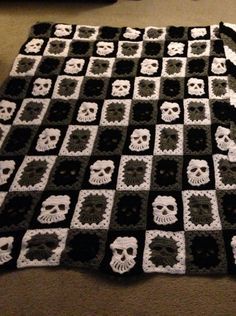 1000+ ideas about Crochet Skull Patterns on Pinterest | Crochet ... Crochet Skull Patterns Free, Crochet Skull Blanket, Skull Afghan, Crochet Skull Patterns, Skull Blanket, Crochet Skull, Crochet Granny Square, Afghan Pattern, Fun Crochet Projects