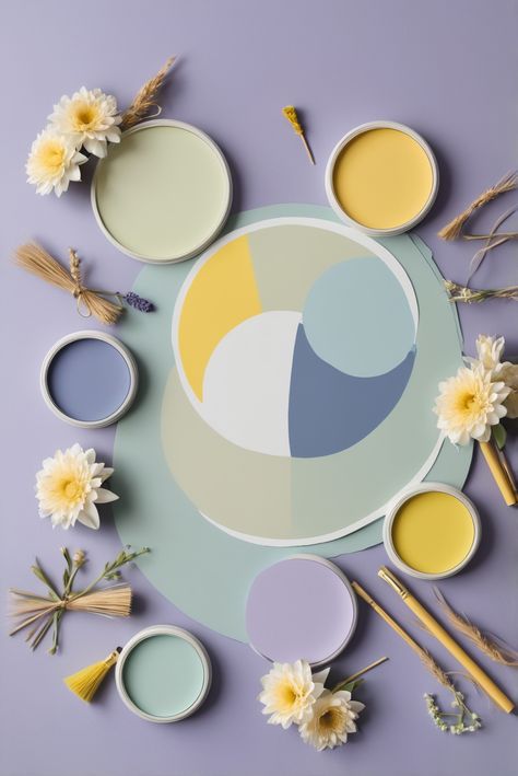 Discover the best 5 Sherwin Williams color palettes featuring lilac and lemon yellow for a kitchen filled with fresh and inviting vibes. Perfect for injecting color into your daily routine!
#ad  


#kitchen
#wallpaint2024
 #color2024
 #DIYpainting
 ##DIYhomedecor
 #Fixhome Shades Of Yellow Color Palette, Lilac Walls, Lavender Kitchen, Ad Kitchen, Sherwin Williams Color Palette, Yellow Cabinets, Top Paintings, Flower Lei, Color Palette Yellow