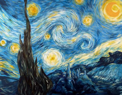 Witches House, Creative Pumpkin Painting, Dollhouse Halloween, Starry Night Art, A Starry Night, The Starry Night, Art Parody, Night Art, Art Google