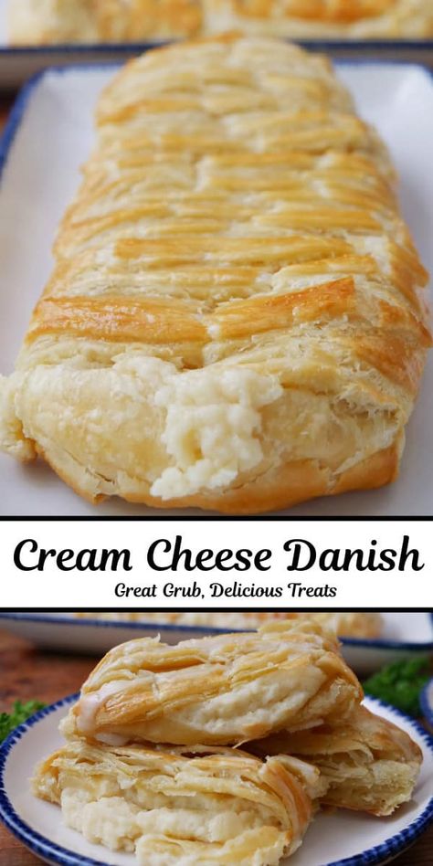 Cream Cheese Danish Braid Cream Cheese Danish Cake, Cream Cheese Danish Filling Recipe, Cheese Danish Casserole, Cheesecake Danish Recipe, Puff Pastry And Cream Cheese, Ham And Cheese Danish, Phyllo Dough And Cream Cheese Recipes, Crescent Roll Breakfast Recipes Cream Cheese, Puff Pastry Filling Recipes