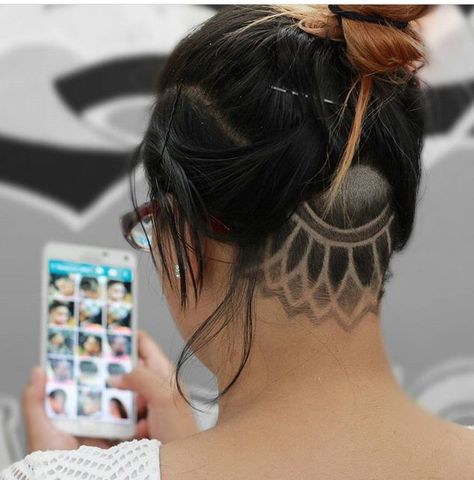 My hair tattoo Tattoos For Ladies, Hair Designs For Girls, Hair Tattoo Designs, Undercut Hair Designs, Undercut Hair, Undercut Hairstyles Women, Undercut Long Hair, Undercut Designs, Shaved Hair Designs