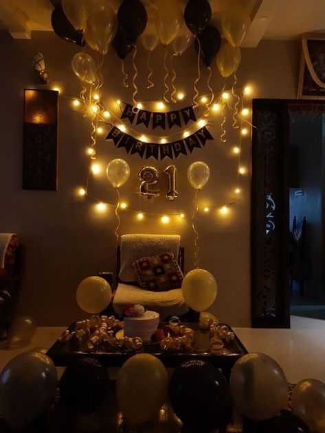 Unique Birthday Celebration Idea Surprise Birthday Decorations, Birthday Decorations At Home, Happy Birthday Decor, Birthday Room Decorations, Boy Birthday Decorations, Birthday Party At Home, Home Decor Ideas Bedroom, Simple Birthday Decorations, 21st Birthday Decorations