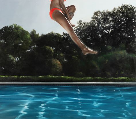 Eric Zener, Underwater Painting, Hyper Realistic Paintings, Couple Painting, Water Art, Realistic Paintings, Elements Of Style, Hyperrealism, Realistic Art