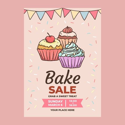 Advertisement Drawing Ideas, Bake Sale Poster Ideas Signs, Cake Sale Poster, Bake Sale Poster Ideas, Bake Sale Sign, Bake Sale Poster, Bakery Template, Bakery Flyer, Bakery Poster