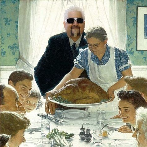 Guy Fieri on Instagram: “Wishing everyone a happy and healthy Thanksgiving this year! 🦃” Norman Rockwell Thanksgiving, Freedom From Want, Normal Rockwell, Thanksgiving Dinner For Two, American Thanksgiving, Saturday Evening Post Covers, Norman Rockwell Art, Arabic Tattoo Quotes For Women, Rockwell Paintings