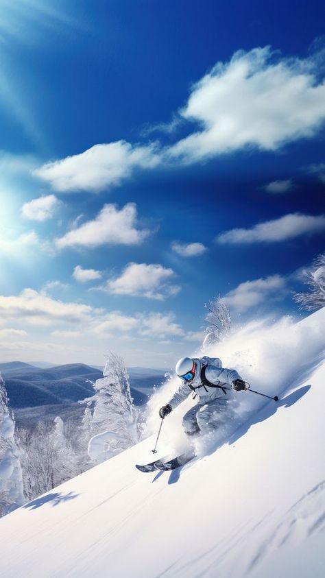 photo of Hokkaido ski resort, person skiing, copy space.   | premium image by rawpixel.com Ski Wallpaper, Car Wallpaper Iphone, Wallpaper Snow, Soccer Backgrounds, Wallpaper Car, Writing Images, Ski Mountain, Iphone Wallpaper Sky, Wallpaper Iphone Wallpaper