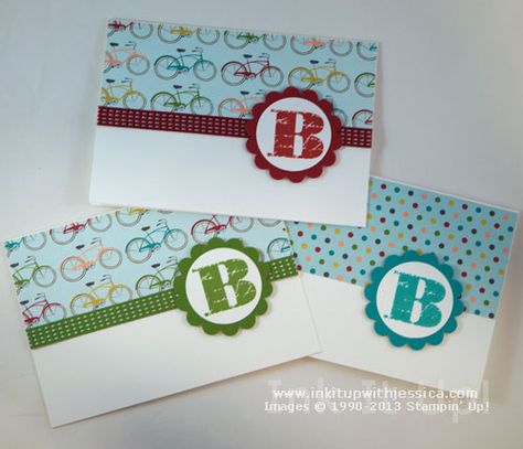 Monogram Cards, Diy Note Cards, Teacher Appreciation Cards, Card Making Ideas, Personalized Stamps, Card Making Tutorials, Personalized Note Cards, Stamping Techniques, Personalized Notes