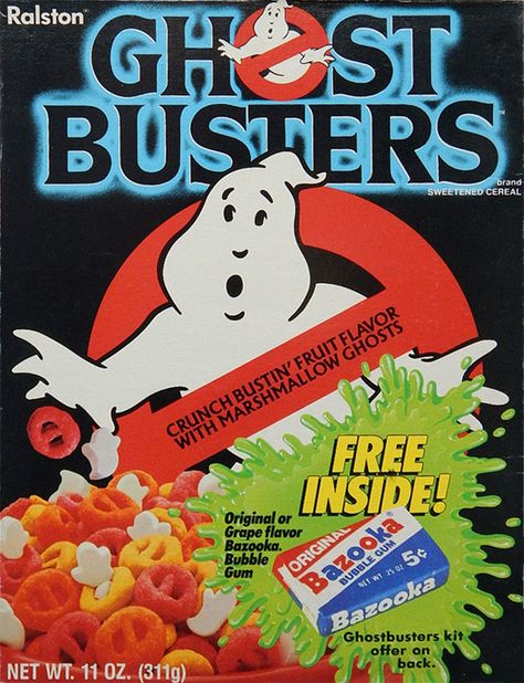 Ghostbusters Cereal Box (Front) American Cereal, Bazooka Bubble Gum, Cereal Packaging, Kids Cereal, Cereal Brands, Cereal Boxes, The Real Ghostbusters, Watch Cartoons, Ghost Busters