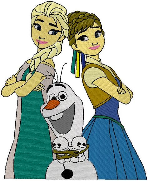 Anna and Elsa – embroidery design Frozen Embroidery Designs, Elsa Embroidery, Frozen Embroidery, Bee Embroidery Design, Cat Embroidery Design, Anna And Elsa, Birds Embroidery Designs, Bee Embroidery, Bird Embroidery