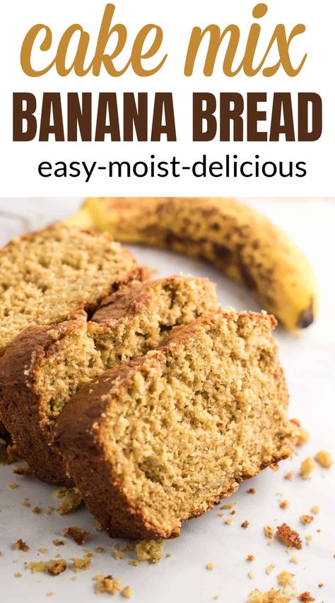 Cake Mix Banana Bread Recipe, Spice Cake Mix Recipes, Cake Mix Banana Bread, Lemon Cake Mix Recipe, Banana Bread Cake, Boxed Cake Mixes Recipes, The Best Banana Bread, Banana Walnut Bread, Cake Mix Desserts