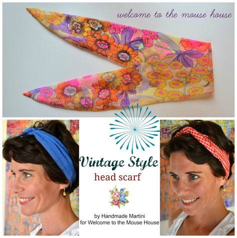 Scarf Template, Diy Head Scarf, Head Scarf Tutorial, Scarf Sewing Pattern, Baby Turban Headband, Hair Accessories Tutorial, Headband Tutorial, Scarf Tutorial, Vintage Hankies