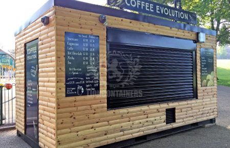 Shipping Container Doors Ice Cream Catering, Shipping Container Restaurant, Shipping Container Cafe, Container Coffee Shop, Container Restaurant, Container Cafe, Coffee Shop Business, Container Conversions, Coffee Bar Design