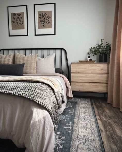 Mainstays Farmhouse Metal Bed, … curated on LTK Black Trundle Bed Ideas Guest Rooms, Bedroom Inspirations Master Metal Bed, Black Metal Bed Frame Bedroom Ideas, Black Metal Bed Frame Bedroom, Farmhouse Metal Bed, Metal Bed Frame Bedroom Ideas, Mauve Bedding, Metal Bed Base, Black Metal Bed Frame