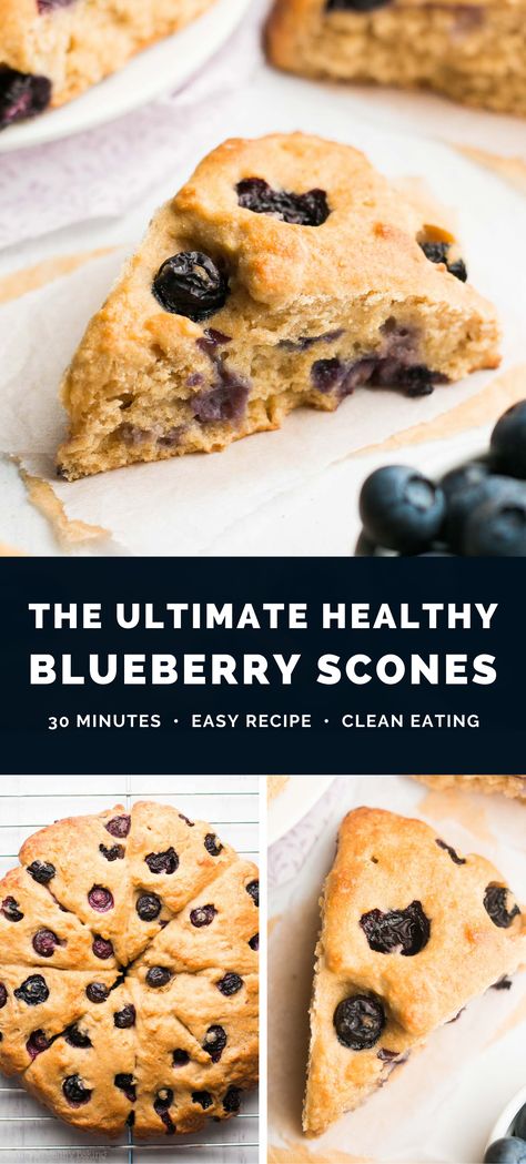 The Ultimate Healthy Blueberry Scones — so easy, supremely tender & nearly 5g of protein! Ready in just 30 minutes! They taste just like bakery-style scones. Soft, really moist & SO good!! (Plus a step-by-step recipe video!) ♡ blueberry scones recipe easy. healthy blueberry scones recipe. best blueberry scones. healthy blueberry scones greek yogurt. easy blueberry scones no cream. healthy blueberry scones clean eating. Blueberry Scones Recipe Easy, Healthy Blueberry Scones, Yogurt Scones Recipe, Best Blueberry Scones, Blueberry Scones Easy, Scones Healthy, Scones Blueberry, Healthy Scones, Blueberry Lemon Scones