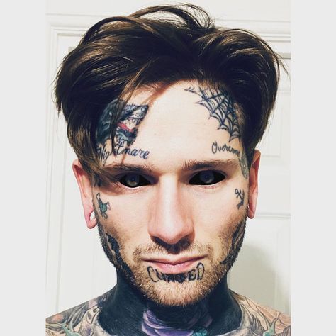 Jaw Tattoo Face, Jaw Tattoo, Tattoo Neck, Throat Tattoo, Tattoo Face, Face Tattoos, Head Tattoos, Face Tattoo, Black Eyes