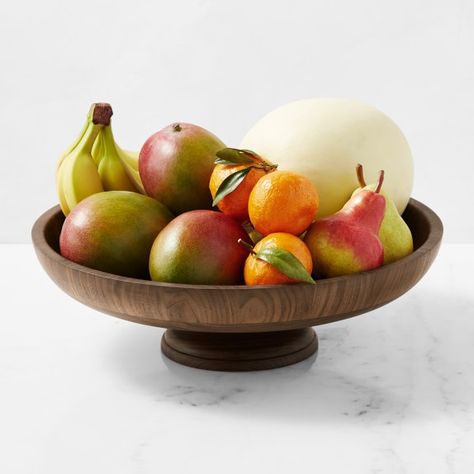 Fruit Bowl Decor, Appetizers Fruit, Pedestal Fruit Bowl, Modern Fruit Bowl, Fruit Bowl Display, Fruit Pastries, Ceramic Mixing Bowls, Wooden Fruit Bowl, Wood Dishes