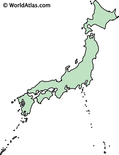 Secondary Outline Map of Japan Facts About Japan, Map Of Japan, Japan Prefectures, Japan Map, Shimane, Tokyo Bay, Japan Flag, About Japan, Physical Map