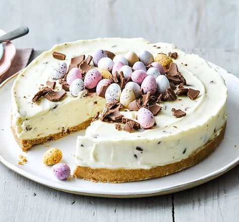 Easter egg cheesecake Toblerone Cheesecake, Fodmap Vegan, No Bake Vanilla Cheesecake, Biscuits Graham, Belly Diet, Wheat Belly, Vanilla Cheesecake, Easter Desserts, Mini Egg