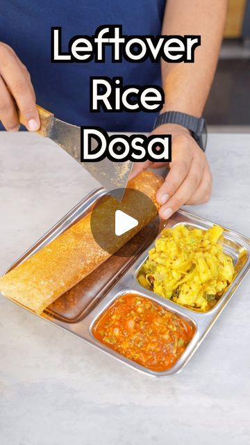 Bharat Wadhwa on Instagram: "Now I always make an extra cup of Rice ☺️☺️😜😜  #bharatzkitchen #dosa #masaladosa #lefoverrice #rice #yummy #tasty #breakfast #simple #new #delicious #nashta #crispy #unique #different" Cooked Rice Recipes, Rice Dosa, Dosa Recipes, Leftover Rice Recipes, Breakfast Simple, Indian Rice Recipes, Breakfast Recipes Indian, Dosa Recipe, Vegetarian Fast Food