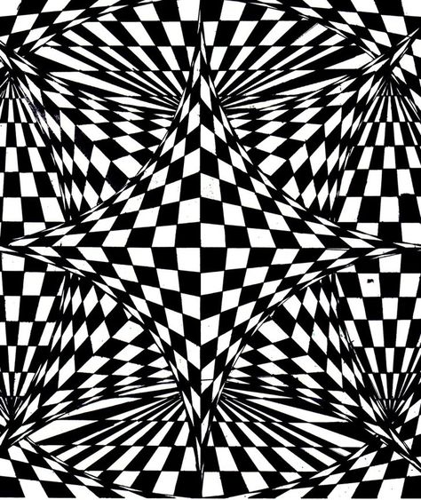 Pin for Later: 50 Printable Adult Coloring Pages That Will Make You Feel Like a Kid Again  Get the coloring page: Checkers Art Coloring Pages For Adults, Opt Art, Art Coloring Pages, Optical Illusion Drawing, Illusion Drawings, Cool Optical Illusions, Art Optical, Victor Vasarely, Artistic Space