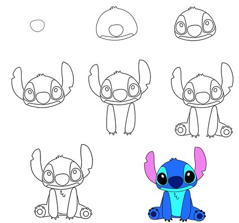 How To Draw Stitch In 8 Simple Steps 1 Cartoon Characters Drawing Step By Step, Easy Drawings Stitch, Workouts Drawing, Easy Sketch Step By Step, Simple Stitch Drawing, Stitch Drawing Easy Step By Step, Stitch Cartoon Drawing, How To Draw Stitch Step By Step, How To Draw Stitch