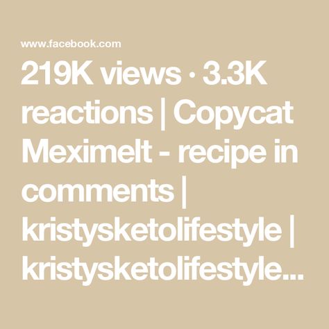 219K views · 3.3K reactions | Copycat Meximelt - recipe in comments | kristysketolifestyle | kristysketolifestyle · Original audio Fried Pork Chops, Fried Pork, Tex Mex, Pork Chops, Audio, The Originals