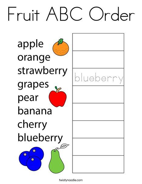 Fruit ABC Order Coloring Page - Twisty Noodle Children Worksheets, Alphabetical Order Worksheets, Class 1 Maths, Abc Order Worksheet, Following Directions Activities, Free Printable Alphabet Worksheets, Printable Alphabet Worksheets, Kindergarten Phonics Worksheets, Abc Worksheets