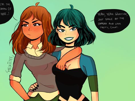 Gwen And Courtney Fan Art, Gwourtney Total Drama Fanart, Gwourtney Fanart, Gwen Tdi, Allison Scagliotti, Tdi Fanart, Dear Mom And Dad, Cartoon Movie Characters, Japanese Language Lessons