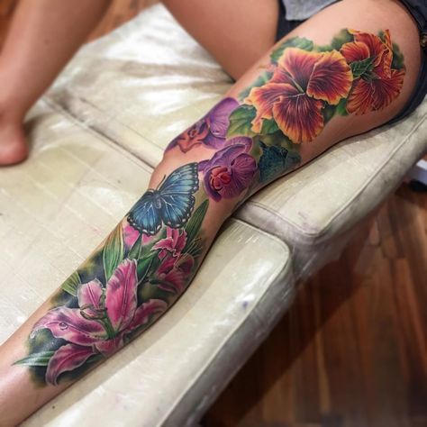 Colorful Sleeve Tattoos, Tattoo Ink Colors, Hunting Tattoos, Bright Tattoos, Butterfly Tattoos For Women, Fusion Ink, Hip Tattoos Women, Joker Tattoo, Pieces Tattoo