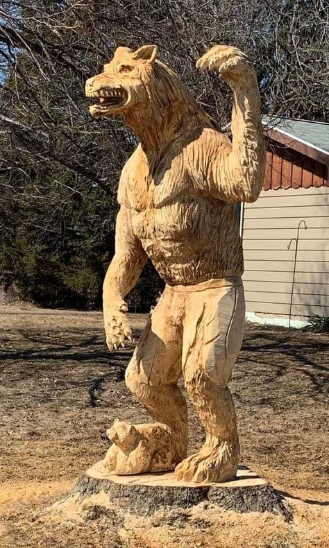 A wood carving found on Bray Road near Elkhorn, Wisconsin... Is this what the Beast of Bray Road looks like? Beast Of Bray Road, Apple Orchards, Apple Orchard, A Wood, The Beast, Wood Carving, Wisconsin, Camel, Road Trip