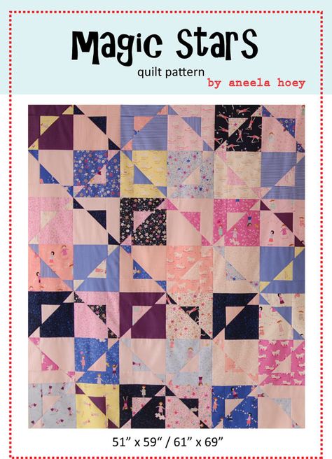 magic stars PDF quilt pattern Magic Stars Quilt Pattern, Seeing Stars Quilt Pattern, Kaleidoscope Of Stars Quilt Pattern, Bright Star Quilt Pattern, Star Bright Quilt Pattern, Layer Cake Quilt Patterns, Modern Quilt Blocks, Layer Cake Quilts, Tshirt Quilt