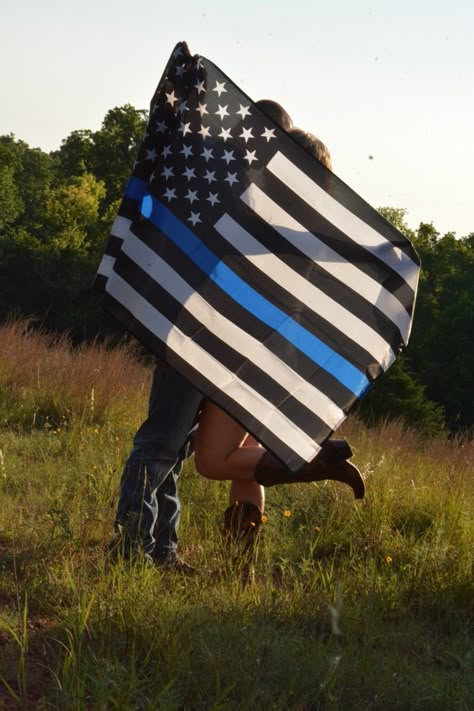 Law Enforcement Couples Photos, Marrying A Police Officer, Cop Couple Photoshoot, Law Enforcement Engagement Pictures, Police Officer Engagement Pictures, Police Family Pictures, Police Couple Photography, Police Wedding Photos, Cop Couple