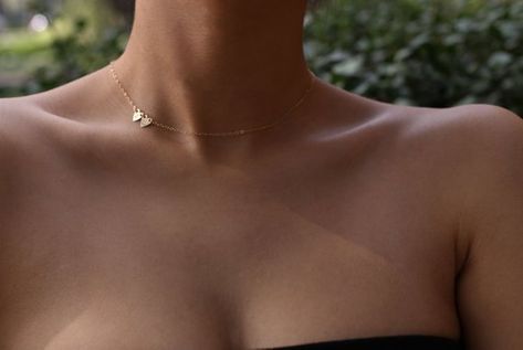 Rose Gold Diamond Necklace, Dainty Initial Necklace, Dainty Diamond Necklace, Double Heart Necklace, Name Necklaces, Collar Bone, Necklace Initial, Monogram Jewelry, Ruby Necklace