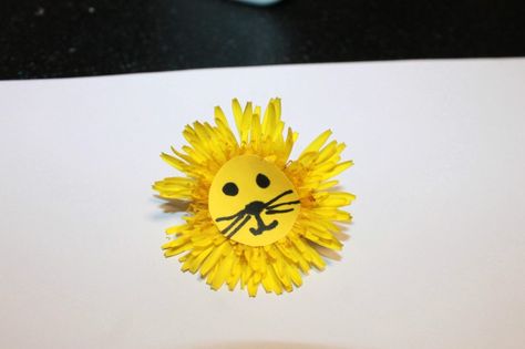 Dandelion Lions Nature Craft – The Pinterested Parent Nature Craft, School Glue, Like A Lion, Nature Crafts, Spring Has Sprung, Daughter Love, Dandy, Make Me Smile, Dandelion